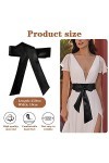 THATSRAD Ceinture Noeud Papillon Femme 250*10cm Ceinture Élastique Femmes Noeud Papillon Ceinture Ceinture avec Noeud Papillo