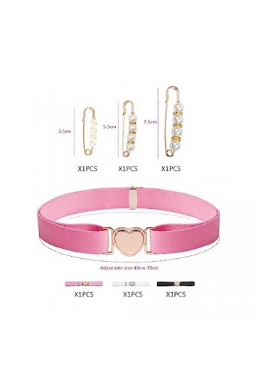 3pcs Ceintures Coeur, 3pcs Boucles De Taille, Ceinture Élastique Réglable, Jolie Ceinture Coeur Pour Garçons Filles Adolescen
