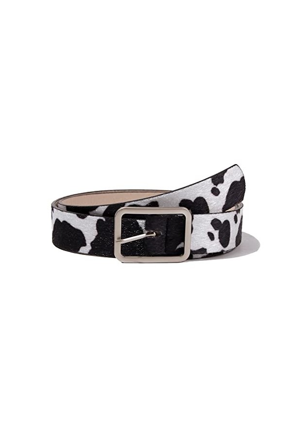 VALICLUD Ceinture pour Les Femmes Ceinture en Cuir Imprimé Animal de Mode Ceinture Imprimée de Vache pour Jeans Pantalons Rob