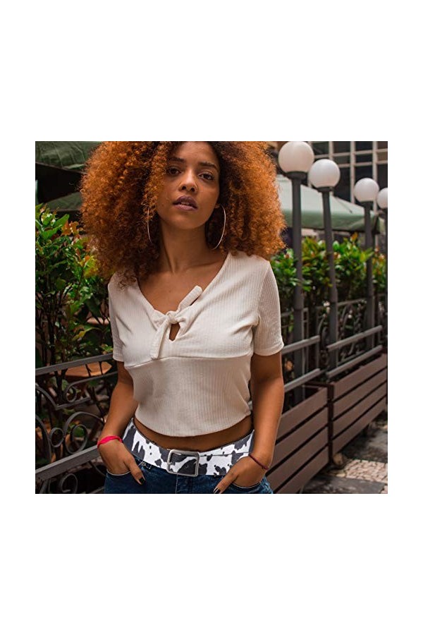 VALICLUD Ceinture pour Les Femmes Ceinture en Cuir Imprimé Animal de Mode Ceinture Imprimée de Vache pour Jeans Pantalons Rob