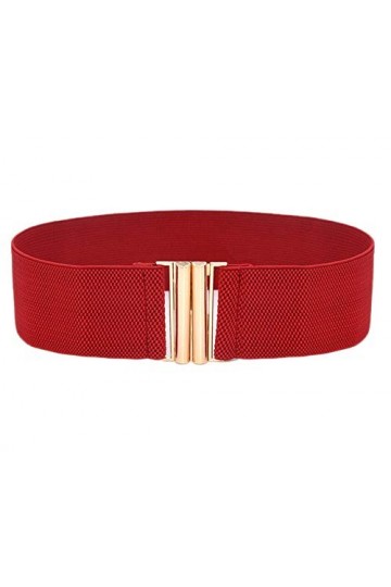 Oyccen Ceinture Extensible Femmes Large Ceintures de Taille Élastique Dames Décorative de Robe, rouge
