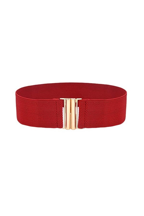 Oyccen Ceinture Extensible Femmes Large Ceintures de Taille Élastique Dames Décorative de Robe, rouge