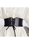 Aabellay Corset à lacets pour femme - Ceinture élastique rétro nouée - Ceinture large vintage - Bandage élastique pour filles