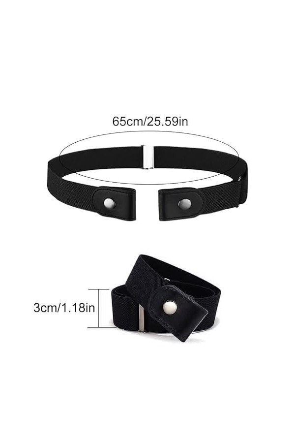 LIUJZZJ Ceinture Extensible sans Boucle Ceinture sans Boucle Ceinture Élastique Invisible Unisexe Réglable Dégagement Rapide 