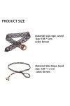 1 ceinture creuse en bois avec 1 ceinture à pompon tressée, ceinture pour femme, style bohème, ceinture en corde cirée, style