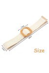 YSDYY Ceinture tissée beige 1 pièce, ceinture élastique élastique à la mode, style boucle carrée, accessoire décontracté pour
