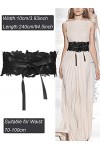 Weenkeey Ceinture large en dentelle pour femme - Nœud papillon autour de la taille - Ceinture Obi en cuir synthétique pour ro