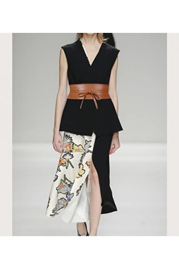 Liitata Ceinture large pour femme - Ceinture à nouer - Ceinture en cuir - Ceinture de taille - Ceinture de mode - Cinch - Cei