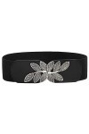 Weenkeey Ceinture élastique vintage large pour femme - Ceinture extensible rétro - Ceinture tendance avec boucle en forme de 
