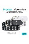 Sporgo Lot de 2 ceintures femme : ceinture femme ceinture homme y2k ceinture en cuir punk stretch ceinture clouté double cein