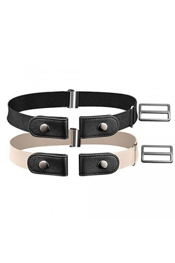 XCOZU 2 Pièces Ceinture Extensible Sans Boucle, Ceinture Élastique Invisible pour les Femmes/Hommes, Ceinture Réglable Sans B