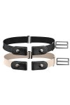 XCOZU 2 Pièces Ceinture Extensible Sans Boucle, Ceinture Élastique Invisible pour les Femmes/Hommes, Ceinture Réglable Sans B