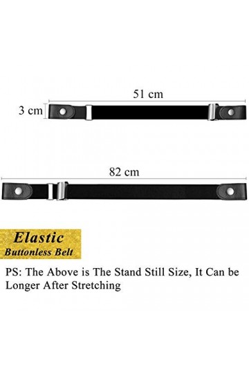 XCOZU 2 Pièces Ceinture Extensible Sans Boucle, Ceinture Élastique Invisible pour les Femmes/Hommes, Ceinture Réglable Sans B