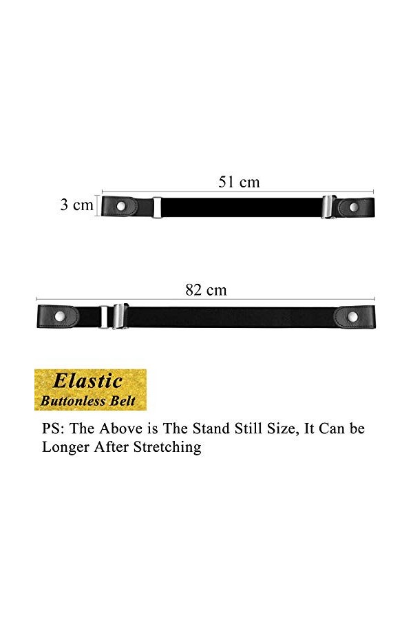 XCOZU 2 Pièces Ceinture Extensible Sans Boucle, Ceinture Élastique Invisible pour les Femmes/Hommes, Ceinture Réglable Sans B