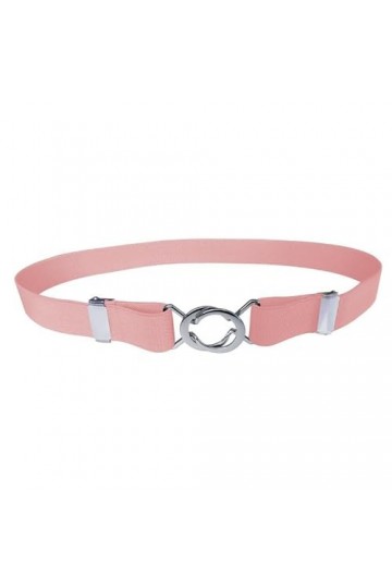 WannGe Femmes Skinny ceinture élastique stretch Vintage jeans ceinture pantalon robe - Couleur rose