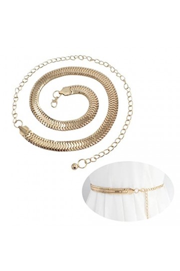 Clyhon Ceinture En Métal à Chaîne Pour Robe Ceinture de Robe en Métal Ceinture de Robe de Mariée Courroie Ceinture Mince Cein