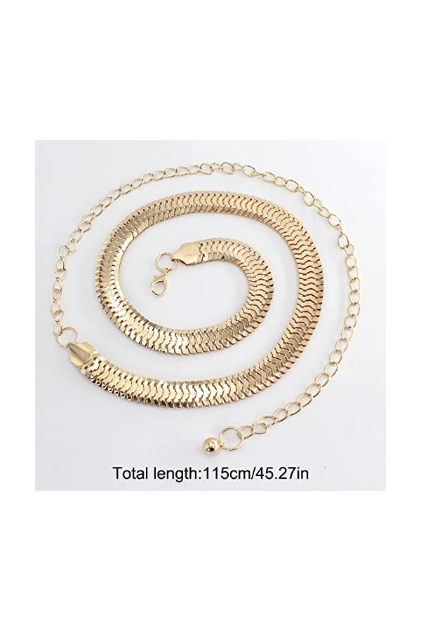 Clyhon Ceinture En Métal à Chaîne Pour Robe Ceinture de Robe en Métal Ceinture de Robe de Mariée Courroie Ceinture Mince Cein