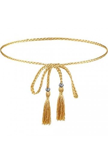 DARENYI Ceinture Femme Ceinture Femme Tressée Ceinture Sans Boucle Femme Ceinture de Frange Tissée pour Robes