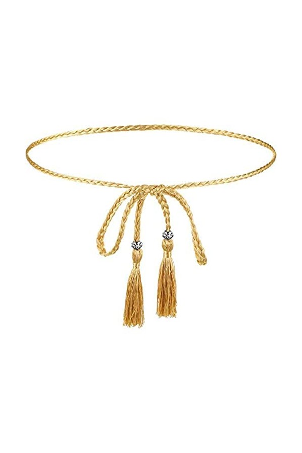 DARENYI Ceinture Femme Ceinture Femme Tressée Ceinture Sans Boucle Femme Ceinture de Frange Tissée pour Robes