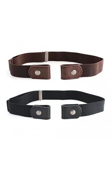 2 Pièces Ceinture Femme Homme Ceinture sans Boucle Élastique Invisible Ceinture pour Jeans Pantalon Robe Ceinture Unisexe Rég