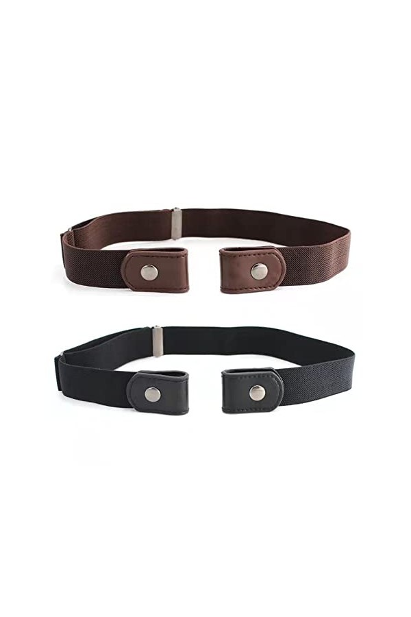 2 Pièces Ceinture Femme Homme Ceinture sans Boucle Élastique Invisible Ceinture pour Jeans Pantalon Robe Ceinture Unisexe Rég