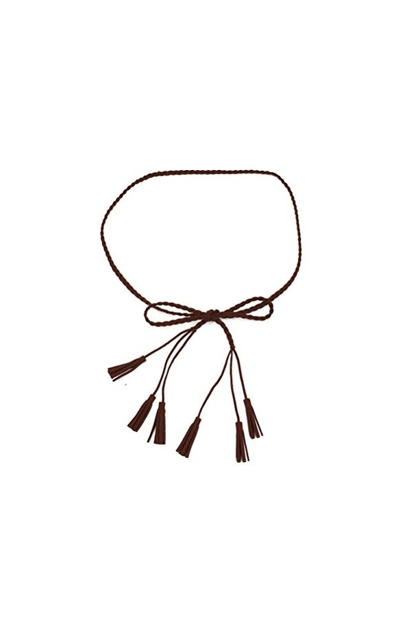 Nanxson Ceinture/Sangle/Corde Lombaire Pour Femme/Fille Tricoté Frangés Mode Réglable 149cm PDW0040 café, 149cm 