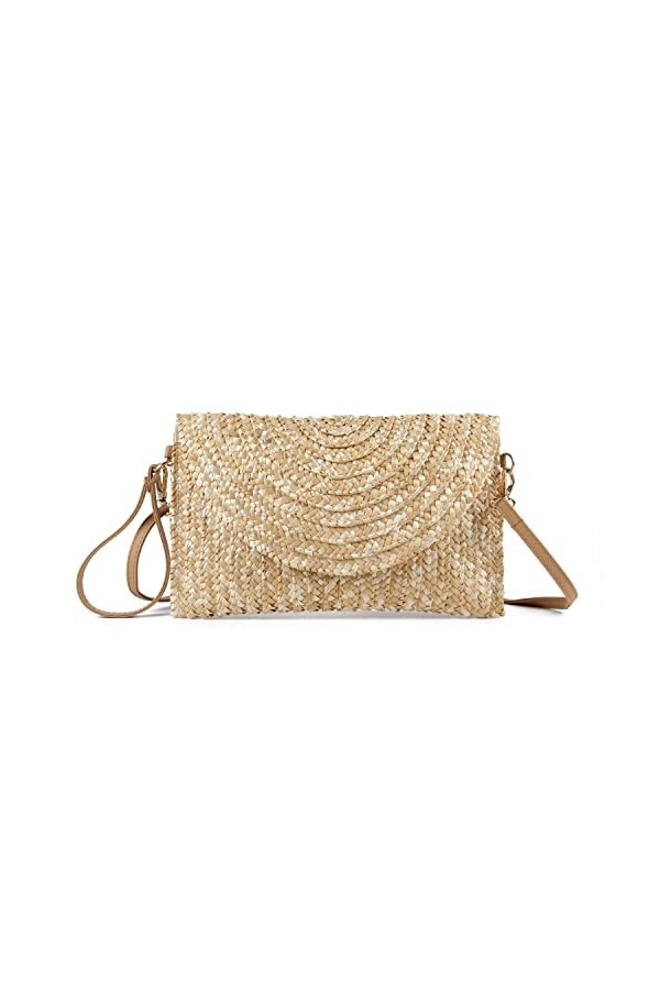 LHHMZ Pochette en Paille pour Femme Sacs à Main dété Sacs à bandoulière tissée de Plage