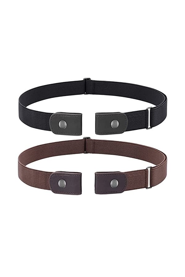 JOOTUEPO 2P Belt 2 Pièces Ceinture Élastique Sans Boucle, Ceinture Élastique Réglable pour Femmes / Hommes pour Jeans Robe Pa