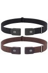 JOOTUEPO 2P Belt 2 Pièces Ceinture Élastique Sans Boucle, Ceinture Élastique Réglable pour Femmes / Hommes pour Jeans Robe Pa