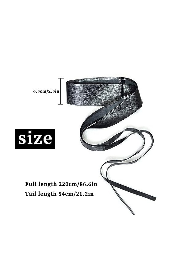 JOCXZI Ceinture pour femme, 1 pièce - large ceinture, ceinture à la taille avec lacets et cravates, ceinture Obi pour femme l