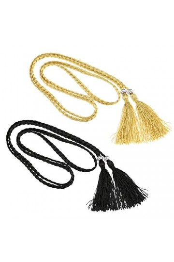 Create idea Lot de 2 ceintures fines tressées pour femme - 165 cm - Pour robe, jupe, pull, vêtements - Ceinture tissée décora