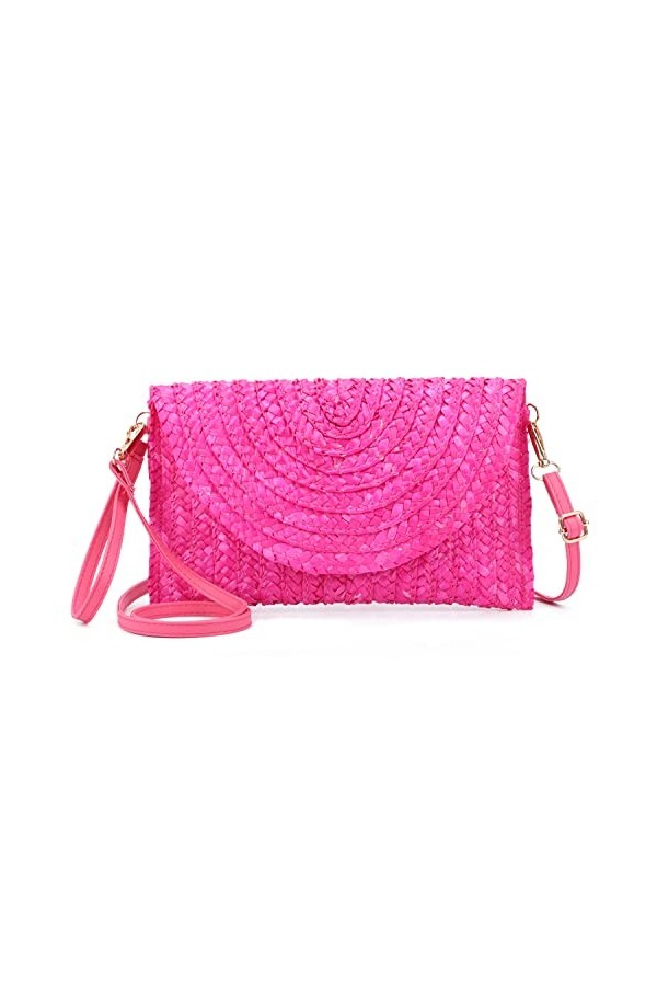 LHHMZ Pochette en Paille pour Femme Sacs à Main dété Sacs à bandoulière tissée de Plage