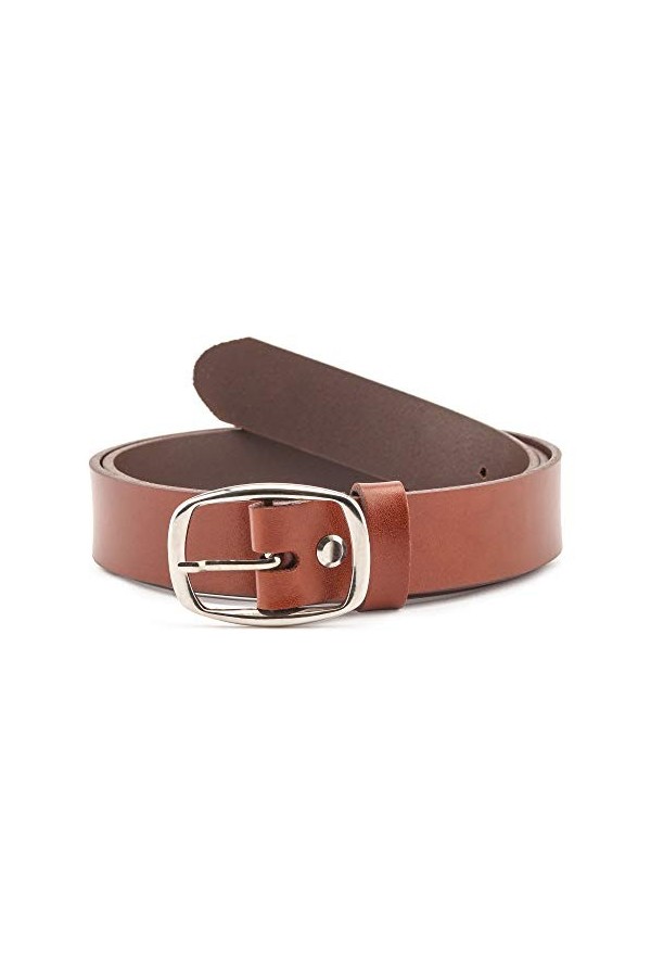 Merry Style Ceinture en Cuir Véritable Femme D41 Brun, 85 cm Longueur totale 104 cm 