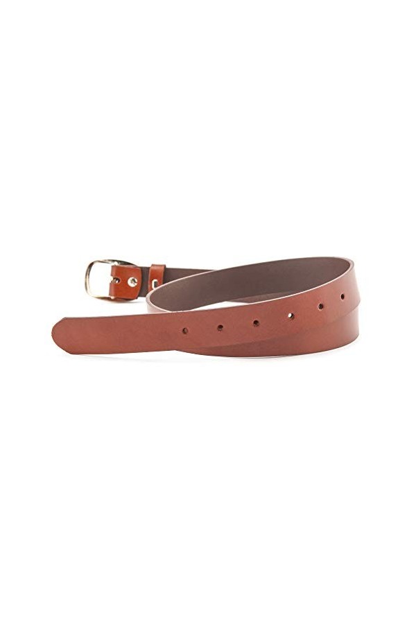 Merry Style Ceinture en Cuir Véritable Femme D41 Brun, 85 cm Longueur totale 104 cm 