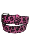 G0027 Ceinture à boutons pression pour homme et femme Imprimé léopard, rose, L