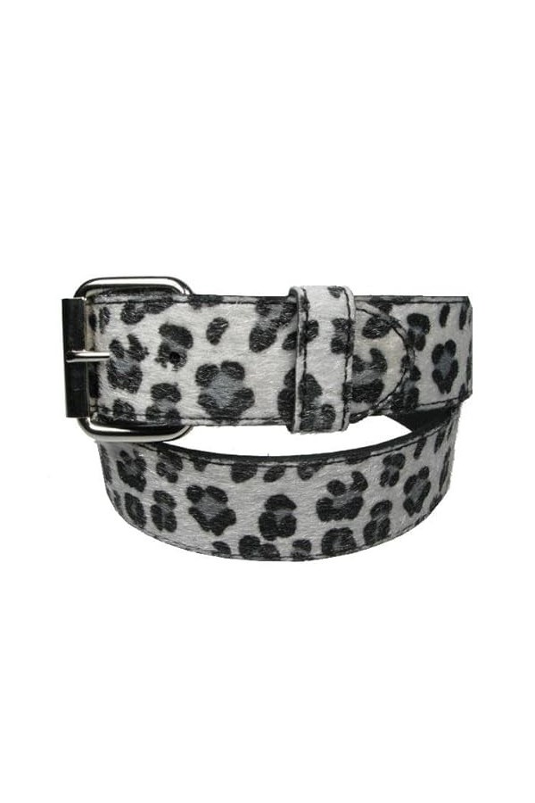 G0027 Ceinture à boutons pression pour homme et femme Imprimé léopard, rose, L
