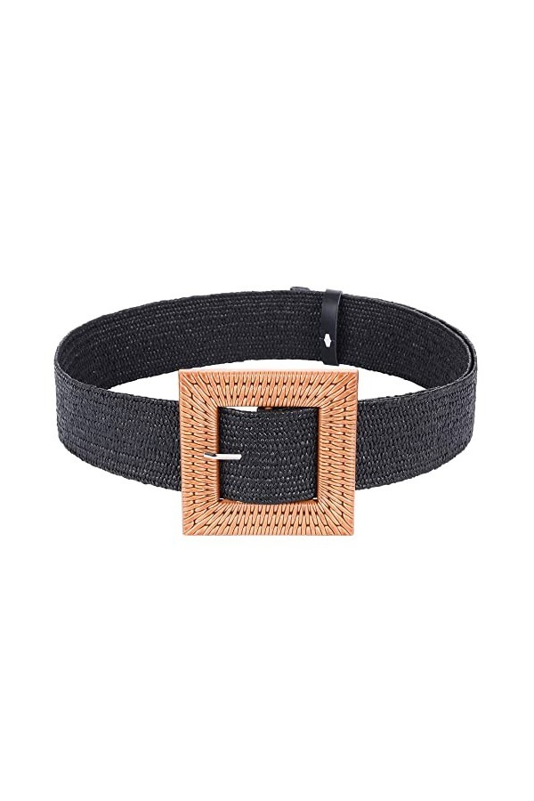 TBSCWYF Ceinture en Paille Tissée Femme Ceinture de paille pour femme Ceinture élastique Tissée en Paille Stretch Tressée ave