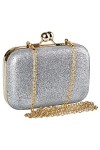 Beautyshow Sac de Soirée Pochette, Women Clutch Bag Mini Evening Bag Pochette de soirée métallique avec Chaîne pour femme Cha