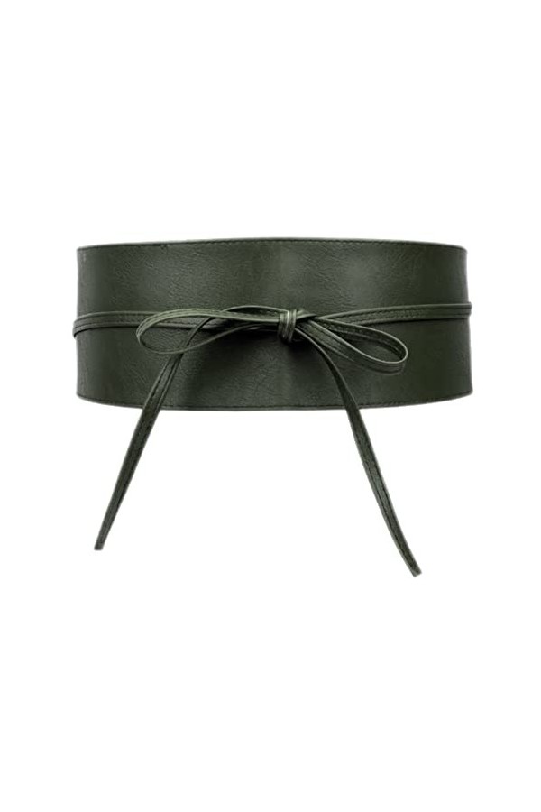 Van Der Rich ® - Ceinture Large Obi Similicuir de Poylurethanne - Femme Khaki,TU