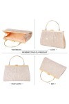 ISEYOU Pochettes et Clutches Femme, Sac de Soirée Plissé Paillettes Brillant avec Détachable Chaîne, Pochette Sacs à Bandouli