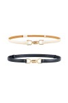 GANMFOYC 2 pcs Ceinture pour femme élégante ceinture élastique ceinture femme Ceinture Femme en cuir avec boucle en métal dor