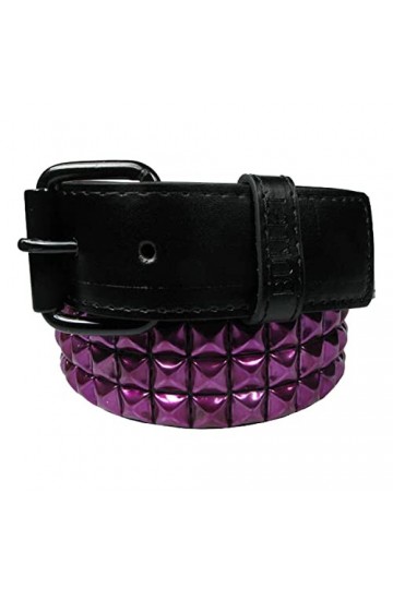 Ceinture en PVC 3 rangées pour homme et femme Violet métallisé, D091., M