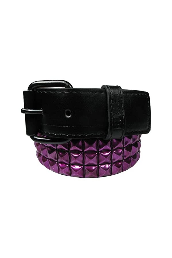 Ceinture en PVC 3 rangées pour homme et femme Violet métallisé, D091., M
