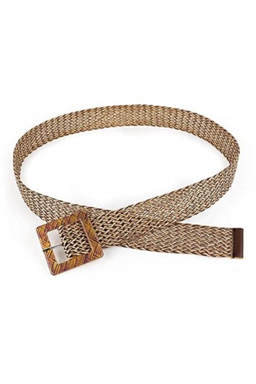Générique JIUZUI Ceinture tissée Ceintures tressées Ceinture Large Grosse Boucle Robe Ceinture Ceinture réglable pour Femmes 
