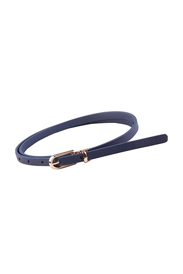 Zonfer Ceinture Fine Des Femmes Couleur Unie Svelte Mince Ceinture En Cuir Ceinture Sangle Pour Robe Paints Décor Casual ros