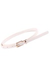 Zonfer Ceinture Fine Des Femmes Couleur Unie Svelte Mince Ceinture En Cuir Ceinture Sangle Pour Robe Paints Décor Casual ros
