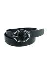 CTM Ceinture à boucle centrale pour femme avec imprimé croco - Noir - Large