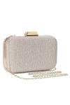UBORSE Sac de Soirée Pochette Mariage Sac à Main Femme en Bandoulière Chaîne Démontable Superbe Cadeau pour Fête Argent-1 