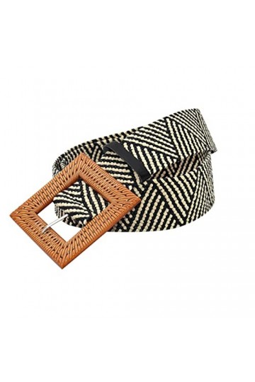 Femmes ceinture paille tissée élastique extensible ceintures larges pour robes avec boucle Ceinture Cuir Vachette Homme 1007