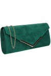 SWANKYSWANS Leona Pochette en daim synthétique, Vert, Taille unique